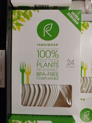 Compostable Plant based silverware at Village Store in Yosemite Valley