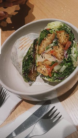 Mediterranean Falafel Wrap at The Roots Salad Bar in Jakarta