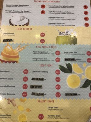 Menu at BNB Terogong in Jakarta