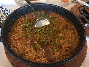 Vegetable rice dish at Lonxa d'Alvaro in Muxia