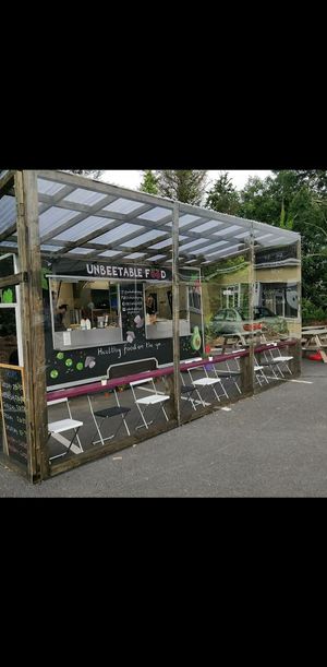 Sheltered seating area at Unbeetable Food in Tramore