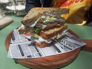 Caprese sammich at Super Be Juicery in Marbella