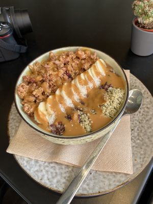 Chocolate Salted Caramel Bowl ❤️  at Super Be Juicery in Marbella