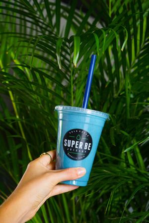 Blue Moon shake at Super Be Juicery in Marbella