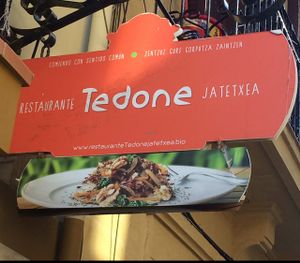 restaurant sign  at Tedone in San Sebastian