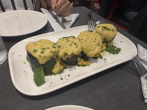Calabacín relleno de curry  at Tedone in San Sebastian