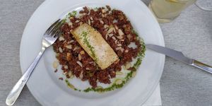 Arroz rojo con tofu y verduras. at Tedone in San Sebastian