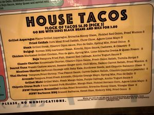 vegan and veganizable tacos  at Black Sheep in Charleston