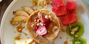 Very good pancakes with fruit for breakfast. at Burina in Liptovsky Mikulas
