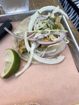 Fried avocado taco was delicious!! I got with a side of guacamole and salsa. Instant tummy happiness and I’ll be back over and over again.  at Taco Boy in Summerville