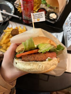 Vegan protein burger   at Happy Burger in Istanbul