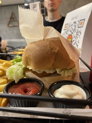 Vegan schnitzel burger  at Happy Burger in Istanbul