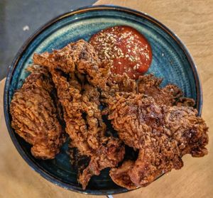 Crispy fried oyster mushrooms (9/10) at Hafla Hafla in Liverpool