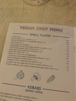 Menu  at Hafla Hafla in Liverpool