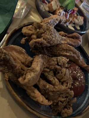 Fried oyster mushrooms  at Hafla Hafla in Liverpool