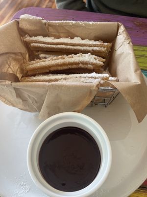 Churros con chocolate  #Veganuary at Ubuntu in Valdivia