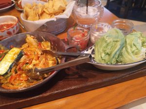 The Fajitas, after I had mixed in the extras! at Borracha Mexican Cantina in Henderson