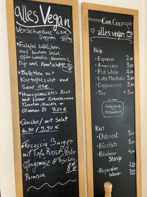 Changing menu  at Bio-Cafe Kieselstein in Potsdam