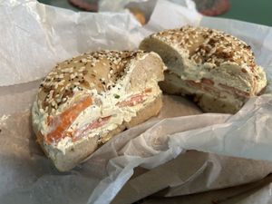 Vegan Lox Bagel   at Pigeon Bagels in Pittsburgh