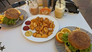 Deluxe fries at Zumeria Macedonia Fruit Cafe in Tenerife