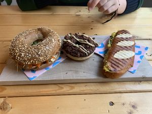 The egg sandwich and the donut!  at Bakery Bakery - Breitenrain in Bern