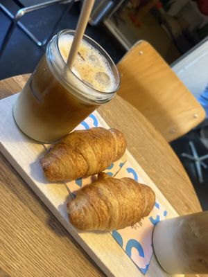croissant and iced coffeee  at Bakery Bakery - Breitenrain in Bern
