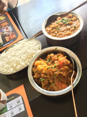 Aloo Gobi and Chana Masala at Sher E Punjab in Banos De Agua Santa