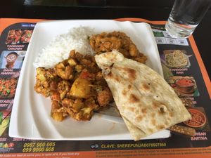 50/50 shared lunch at Sher E Punjab in Banos De Agua Santa