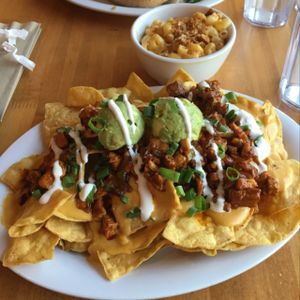 Nachos and Mac at Veggie Grill in West Hollywood