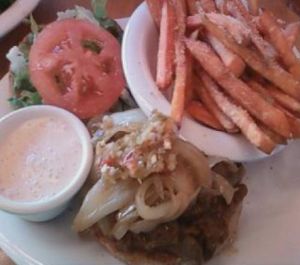 Chipotle BBQ burger at Veggie Grill in West Hollywood