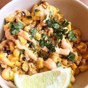 Grilled corn bowl  at Veggie Grill in West Hollywood