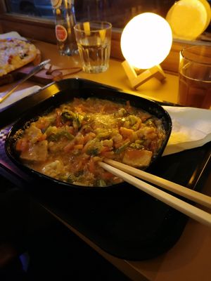 Vegetarian noodle soup, the owner asked if it had to be vegan just to make sure at Oasian in Ghent