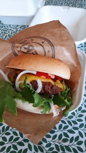 Chili burger at Brödernas in Stockholm