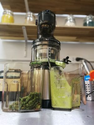Cold Press Juices - masticating juicer at Seeds & Sunshine in Bangkok
