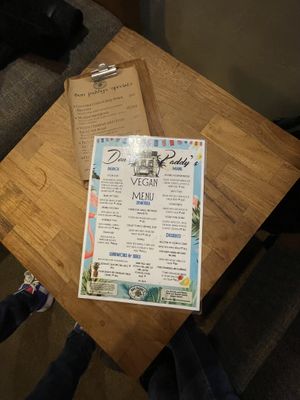 Menu #Veganuary at Don Paddy's in Oakham