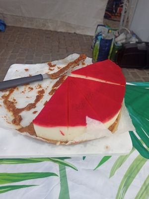 Cheesecake at the vegan street festival at Chez Malachy - Preorder only in Brussels