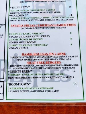 Mains & Burgers at El Boquetillo in Frigiliana