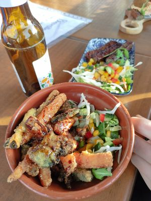 Tempura veg (vegan) at El Boquetillo in Frigiliana