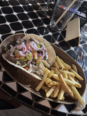 Vegan chicken tacos  at El Boquetillo in Frigiliana