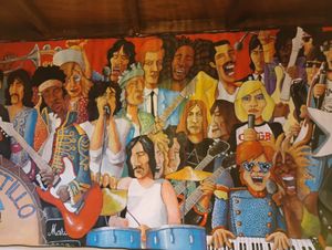 Interior art at El Boquetillo in Frigiliana