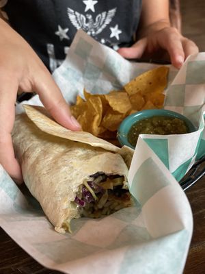 Tofu and veggie burrito  at Greengos Caribbean Cantina in St Thomas