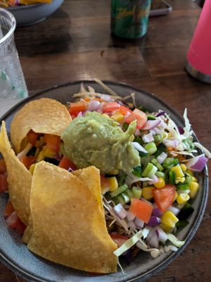 Bowl with the tofu option. at Greengos Caribbean Cantina in St Thomas
