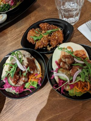 Mock duck bao and sweet corn fritters at Ottimmo Bao Bao in Uxbridge