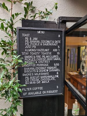 Actual Menu at Fix & Fogg in Wellington