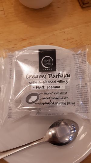 Vegan black sesame mochi at Ippudo - Louvre in Paris