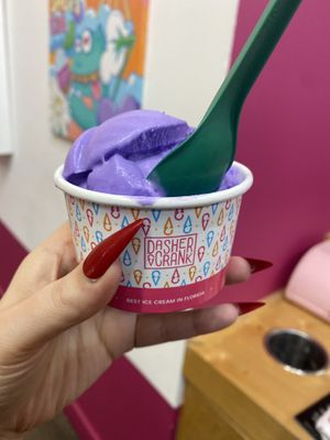 ube macapuno icecream! so delicious, different, and beautiful 🦋  #Veganuary at Dasher & Crank in Miami