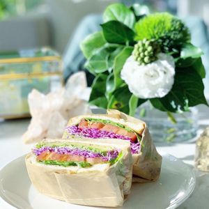 tahini veggie sandwich  at Vegan Cafe By Love in Tokyo