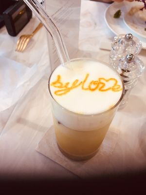 Golden milk latte  at Vegan Cafe By Love in Tokyo
