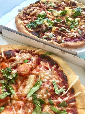 Pizza from delivery at Loove by Vegana in Bratislava