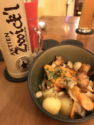 Thüringer Kloßbällchenpfanne   at Roter Elephant Café & Restaurant in Erfurt